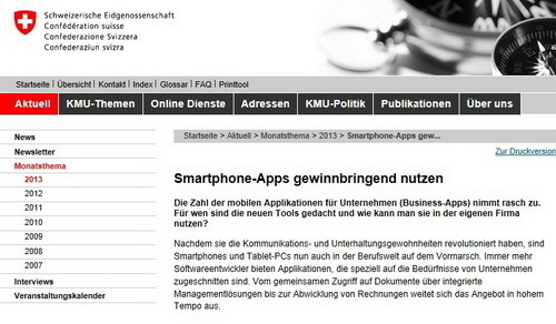 Enterprise Mobility (EMS) und MOBILE TEAM sind Monatsthema des Schweizer Ministeriums für Wirtschaft, Bildung & Forschung